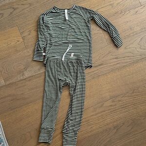 Striped green and White Pajama Set